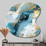 Gold Artistic Elegance Marble Grace - Asymmetric Metal Wall Art