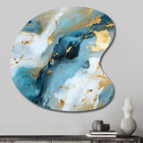 Gold Artistic Elegance Marble Grace - Asymmetric Metal Wall Art