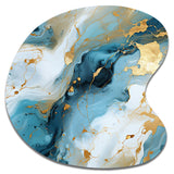 Gold Artistic Elegance Marble Grace - Asymmetric Metal Wall Art