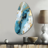 Gold Artistic Elegance Marble Grace - Asymmetric Metal Wall Art