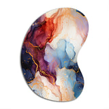 Red And Blue Celestial Radiance Marble Bliss - Asymmetric Metal Wall Art