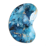 Coastal Blue Elegant Marble Shore - Asymmetric Metal Wall Art