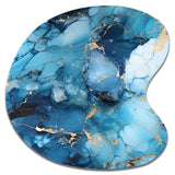 Coastal Blue Elegant Marble Shore - Asymmetric Metal Wall Art