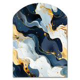 Blue And Red Marble  Elegance - Asymmetric Metal Wall Art