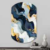 Blue And Red Marble  Elegance - Asymmetric Metal Wall Art