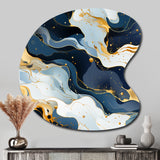 Blue And Red Marble  Elegance - Asymmetric Metal Wall Art