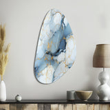 Serene Elegance Marble Pattern - Asymmetric Metal Wall Art