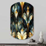 Deco Gold And Emerard Marble Opulence - Asymmetric Metal Wall Art