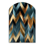 Metallic Chevron Elegance Patter - Asymmetric Metal Wall Art