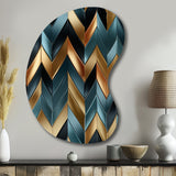 Metallic Chevron Elegance Patter - Asymmetric Metal Wall Art