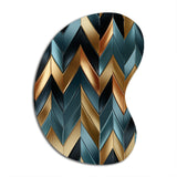 Metallic Chevron Elegance Patter - Asymmetric Metal Wall Art