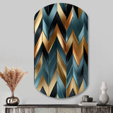 Metallic Chevron Elegance Patter - Asymmetric Metal Wall Art