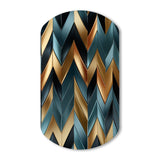 Metallic Chevron Elegance Patter - Asymmetric Metal Wall Art