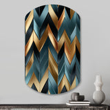 Metallic Chevron Elegance Patter - Asymmetric Metal Wall Art