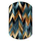 Metallic Chevron Elegance Patter - Asymmetric Metal Wall Art