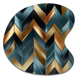 Metallic Chevron Elegance Patter - Asymmetric Metal Wall Art