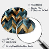 Metallic Chevron Elegance Patter - Asymmetric Metal Wall Art