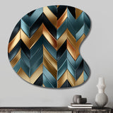 Metallic Chevron Elegance Patter - Asymmetric Metal Wall Art