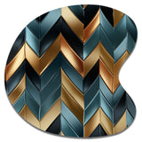 Metallic Chevron Elegance Patter - Asymmetric Metal Wall Art