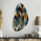 Metallic Chevron Elegance Patter - Asymmetric Metal Wall Art