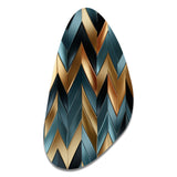 Metallic Chevron Elegance Patter - Asymmetric Metal Wall Art