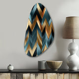 Metallic Chevron Elegance Patter - Asymmetric Metal Wall Art