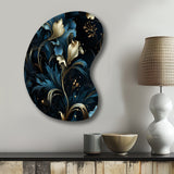 Darkened Reflections Moody Patterns - Asymmetric Metal Wall Art