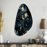 Darkened Reflections Moody Patterns - Asymmetric Metal Wall Art