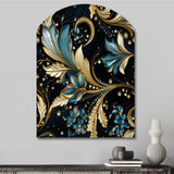 Gilded Luxe Paisley Pattern - Asymmetric Metal Wall Art