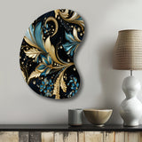 Gilded Luxe Paisley Pattern - Asymmetric Metal Wall Art