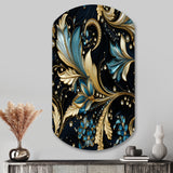 Gilded Luxe Paisley Pattern - Asymmetric Metal Wall Art