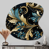 Gilded Luxe Paisley Pattern - Asymmetric Metal Wall Art