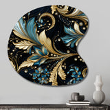 Gilded Luxe Paisley Pattern - Asymmetric Metal Wall Art