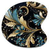 Gilded Luxe Paisley Pattern - Asymmetric Metal Wall Art