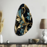 Gilded Luxe Paisley Pattern - Asymmetric Metal Wall Art