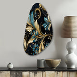 Gilded Luxe Paisley Pattern - Asymmetric Metal Wall Art