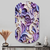 Purple Lavender Persian Paisleys - Asymmetric Metal Wall Art