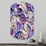 Purple Lavender Persian Paisleys - Asymmetric Metal Wall Art