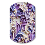 Purple Lavender Persian Paisleys - Asymmetric Metal Wall Art