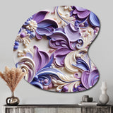 Purple Lavender Persian Paisleys - Asymmetric Metal Wall Art