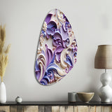 Purple Lavender Persian Paisleys - Asymmetric Metal Wall Art