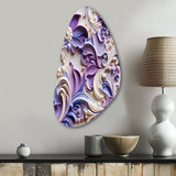 Purple Lavender Persian Paisleys - Asymmetric Metal Wall Art