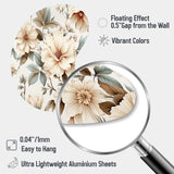 Vintage Florals - Asymmetric Metal Wall Art