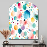 Watercolor Delight Polka Dots Pattern - Asymmetric Metal Wall Art