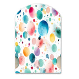 Watercolor Delight Polka Dots Pattern - Asymmetric Metal Wall Art