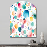 Watercolor Delight Polka Dots Pattern - Asymmetric Metal Wall Art