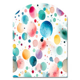 Watercolor Delight Polka Dots Pattern - Asymmetric Metal Wall Art