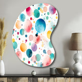 Watercolor Delight Polka Dots Pattern - Asymmetric Metal Wall Art