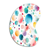 Watercolor Delight Polka Dots Pattern - Asymmetric Metal Wall Art