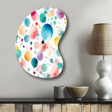 Watercolor Delight Polka Dots Pattern - Asymmetric Metal Wall Art